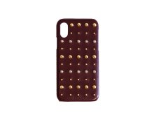 画像1: Studs iPhone case (BURGUNDY） (1)