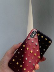 画像10: Studs iPhone case (BURGUNDY） (10)