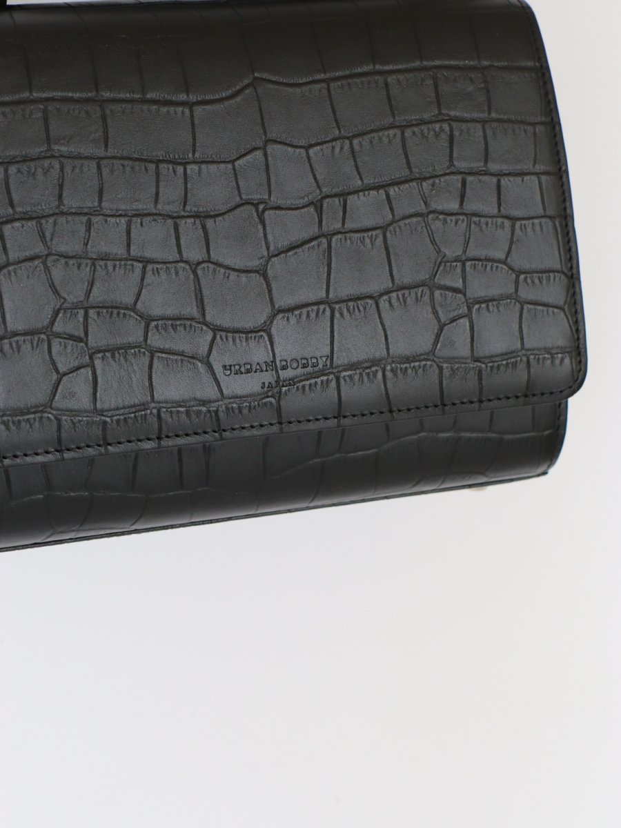 画像4: SAINT MARKS shoulder (BLACK)/クロコ型押しレザー (4)