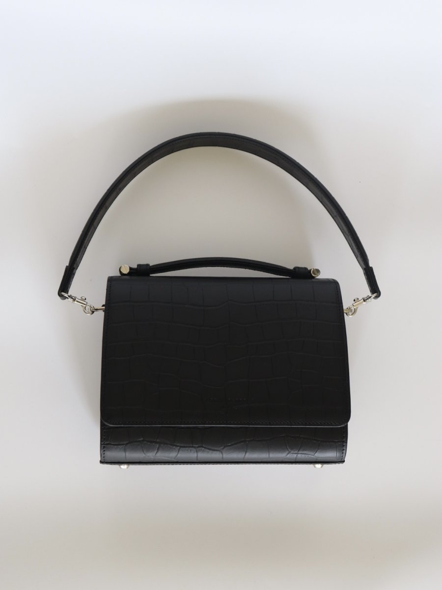 画像7: SAINT MARKS shoulder (BLACK)/クロコ型押しレザー (7)