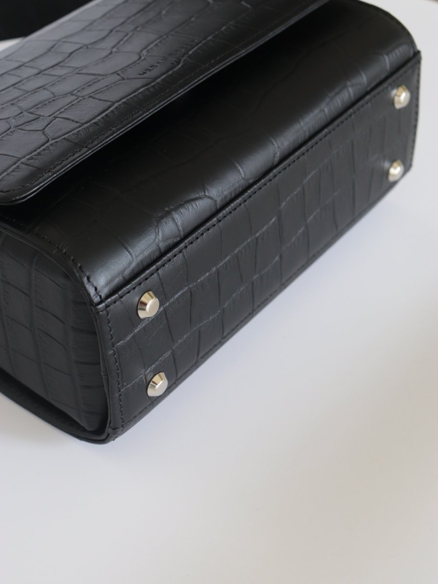 画像5: SAINT MARKS shoulder (BLACK)/クロコ型押しレザー (5)