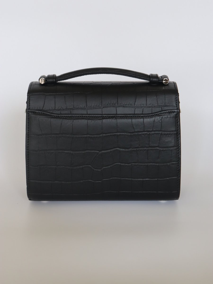 画像3: SAINT MARKS shoulder (BLACK)/クロコ型押しレザー (3)