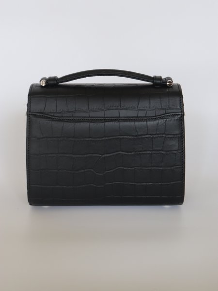 表革　黒　クロコ型押し　243DS SAINT MARKS shoulder (BLACK)/クロコ型押しレザー - URBAN BOBBY