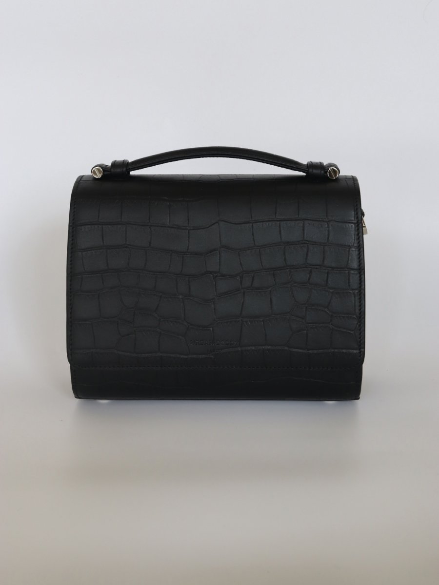 画像2: SAINT MARKS shoulder (BLACK)/クロコ型押しレザー (2)