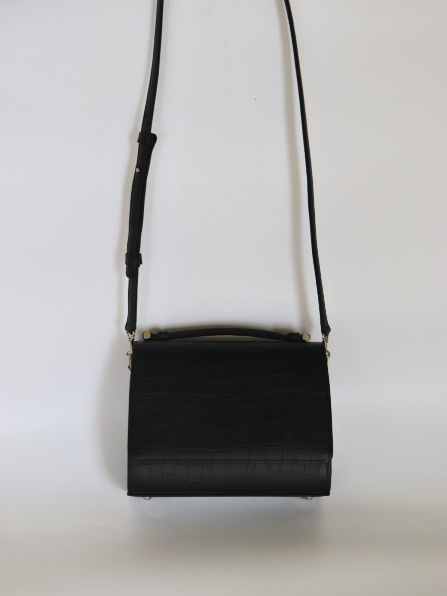 画像9: SAINT MARKS shoulder (BLACK)/クロコ型押しレザー (9)