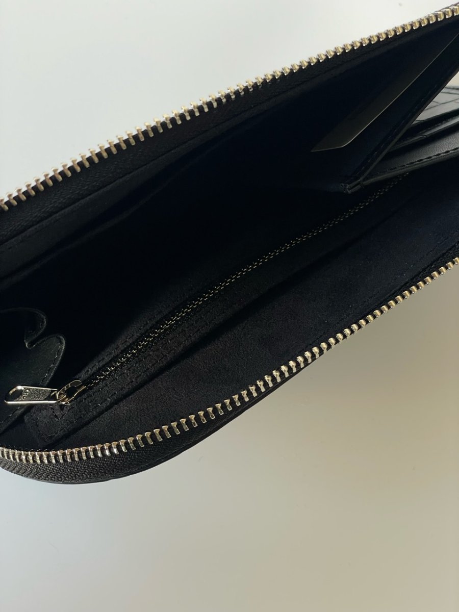 画像7: SUBWAY pouch/ BLACK(クロコ型押しレザー) (7)