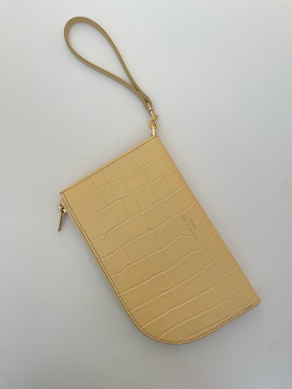 SUBWAY pouch/ CREAM(クロコ型押しレザー)