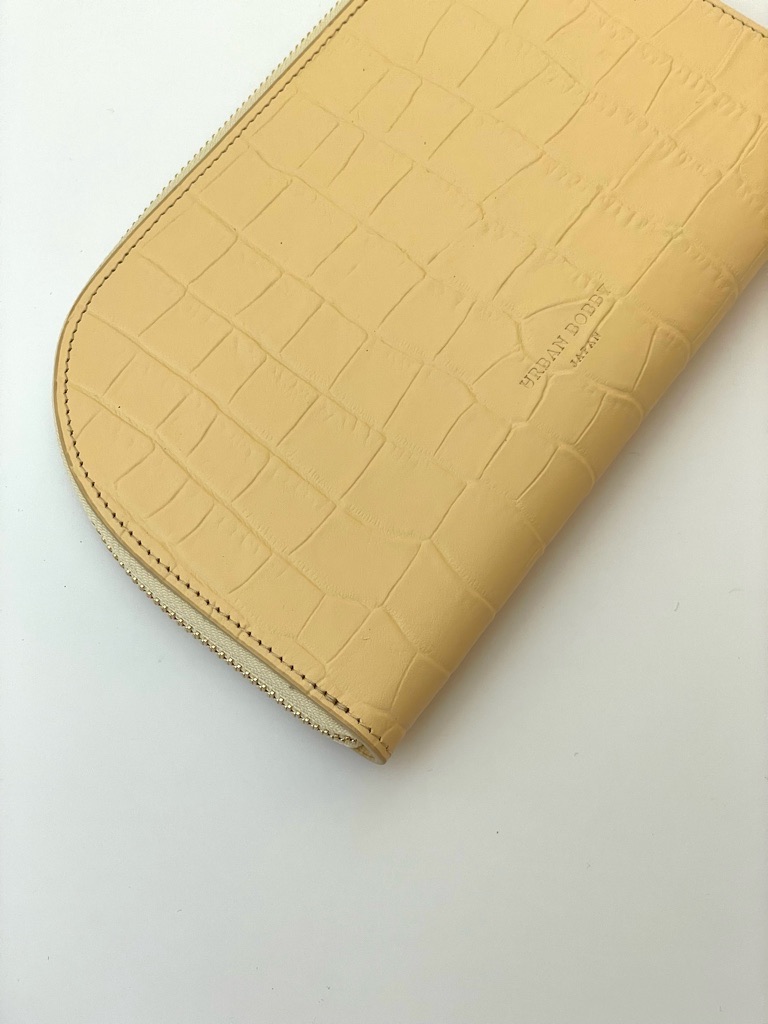 SUBWAY pouch/ CREAM(クロコ型押しレザー)